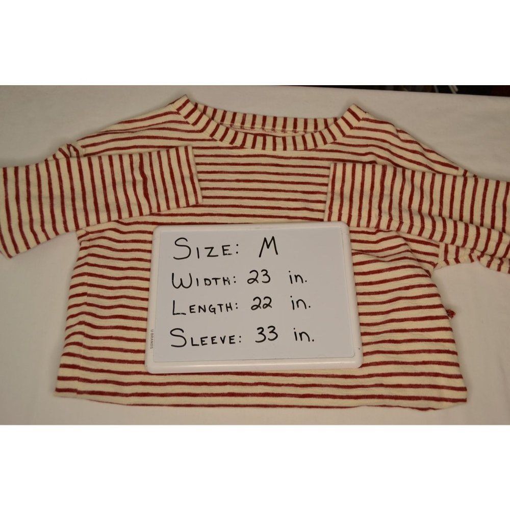 Madewell Surfbreeze Women's Medium Red Striped Long Sleeve Boat Neck Shirt - Picture 12 of 12